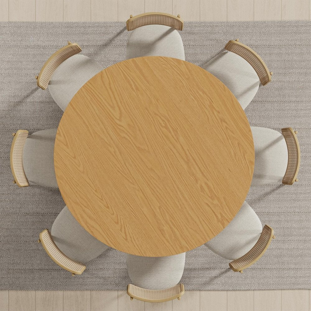 58" Natural Solid Wood Pedestal Base Round Top Dining Table HomeRoots