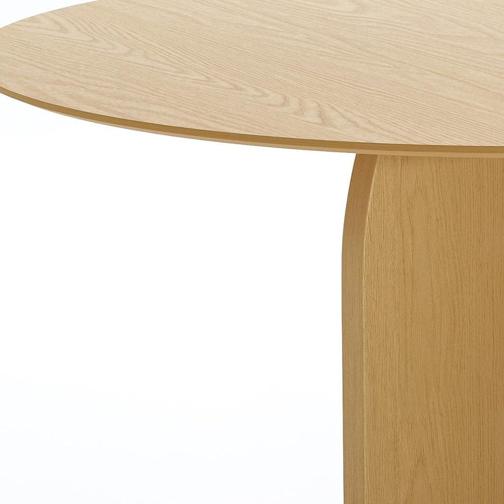 58" Natural Solid Wood Pedestal Base Round Top Dining Table HomeRoots