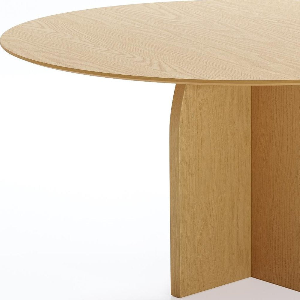 58" Natural Solid Wood Pedestal Base Round Top Dining Table HomeRoots