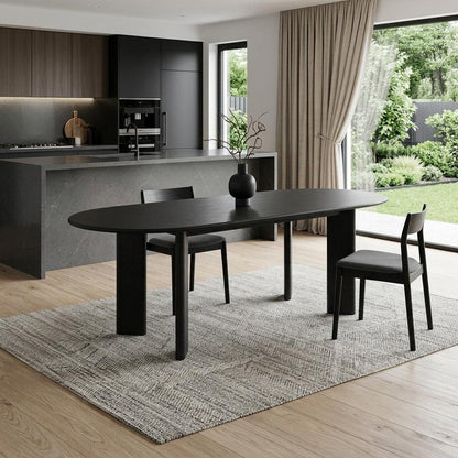 78" Black Solid Wood Oval Dining Table HomeRoots
