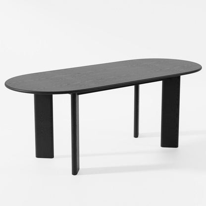 78" Black Solid Wood Oval Dining Table HomeRoots