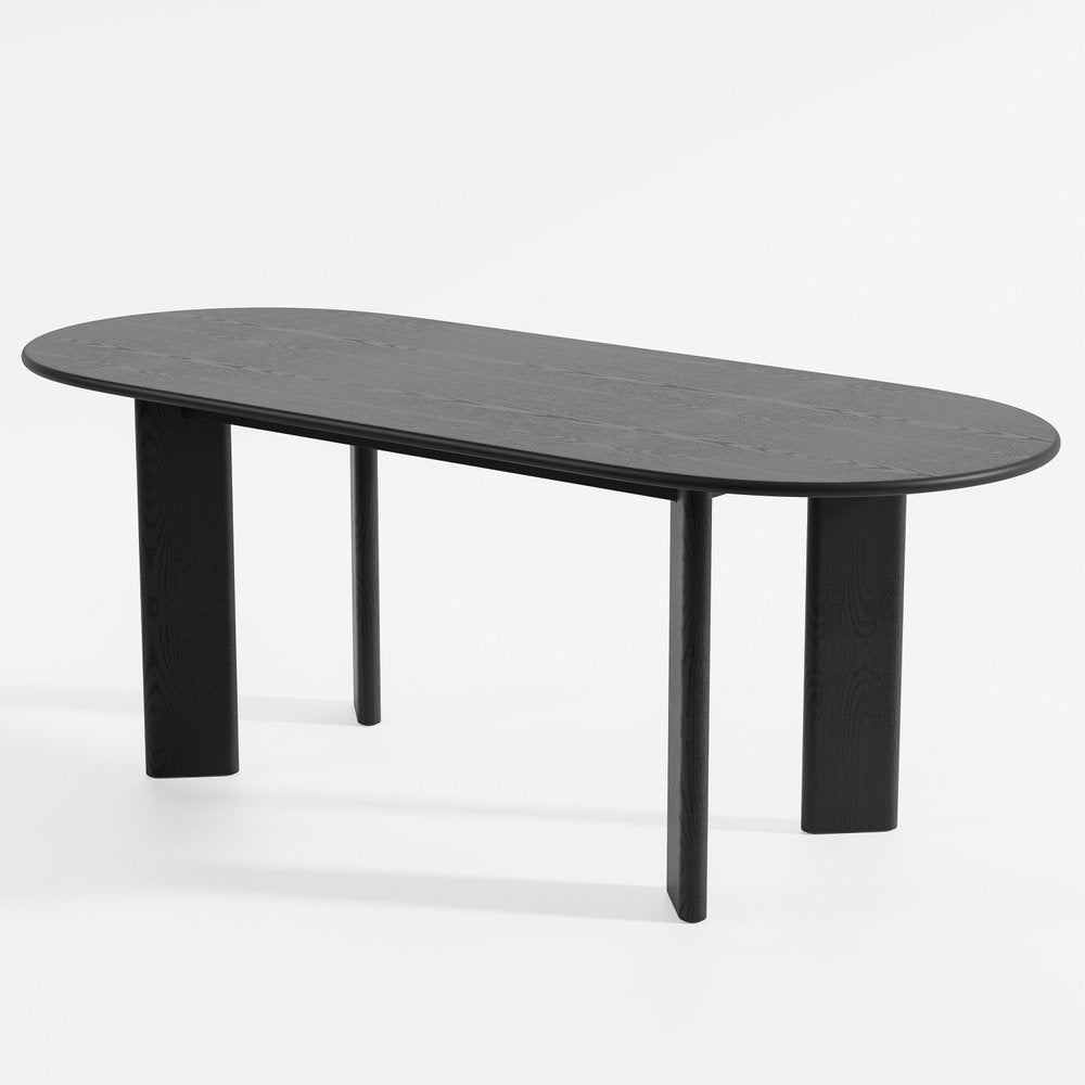 78" Black Solid Wood Oval Dining Table HomeRoots