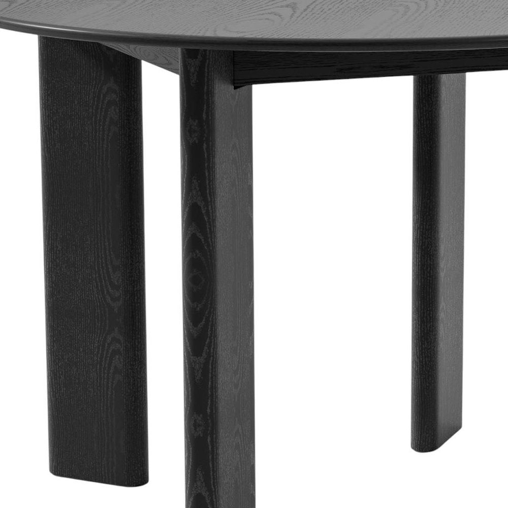 42" Black Solid Wood Round Top Dining Table HomeRoots