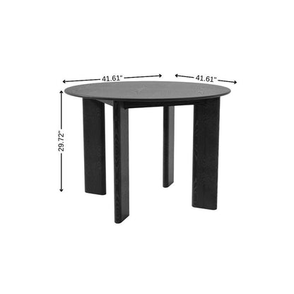 42" Black Solid Wood Round Top Dining Table HomeRoots