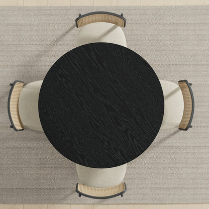 42" Black Solid Wood Round Top Dining Table HomeRoots