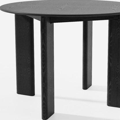 42" Black Solid Wood Round Top Dining Table HomeRoots