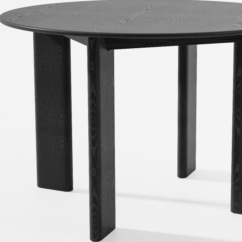45" Black Solid Wood Round Top Dining Table HomeRoots
