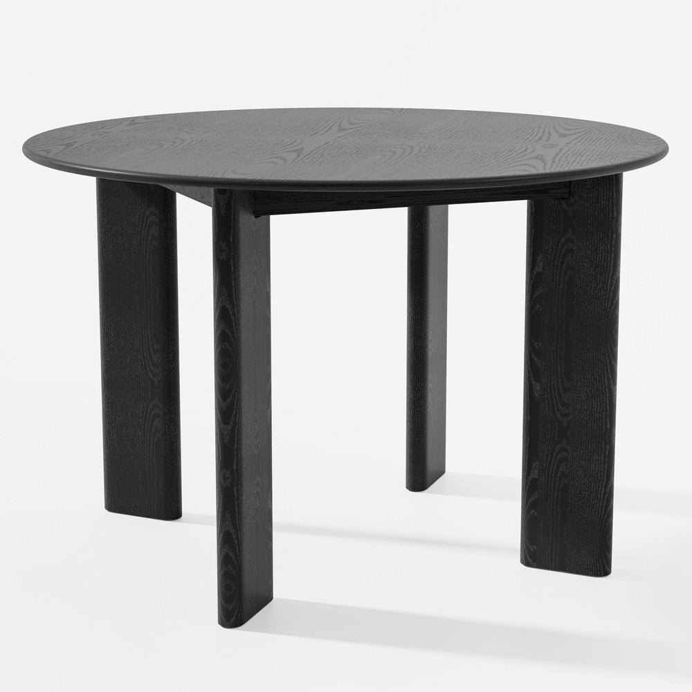 45" Black Solid Wood Round Top Dining Table HomeRoots