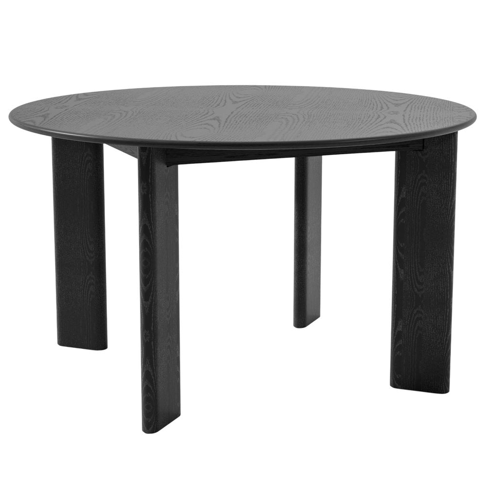 51" Black Solid Wood Round Top Dining Table HomeRoots