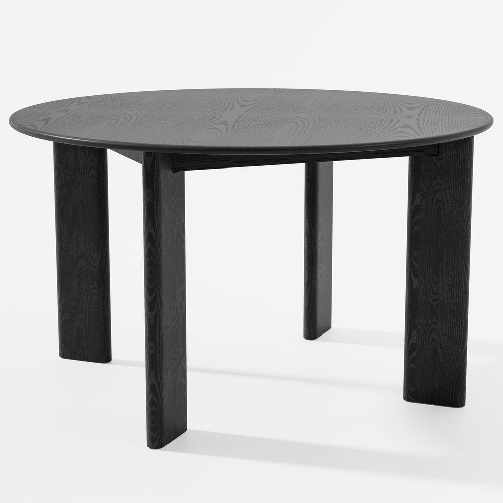 51" Black Solid Wood Round Top Dining Table HomeRoots