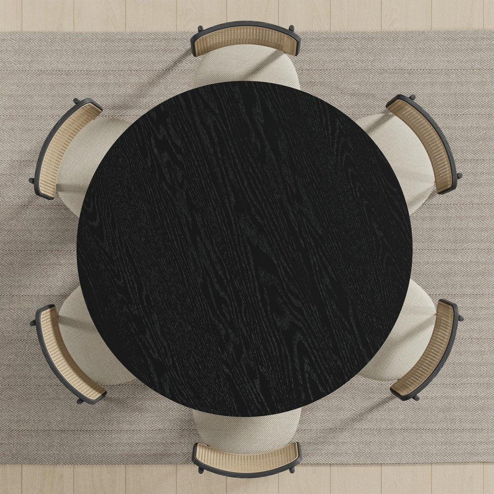 51" Black Solid Wood Round Top Dining Table HomeRoots