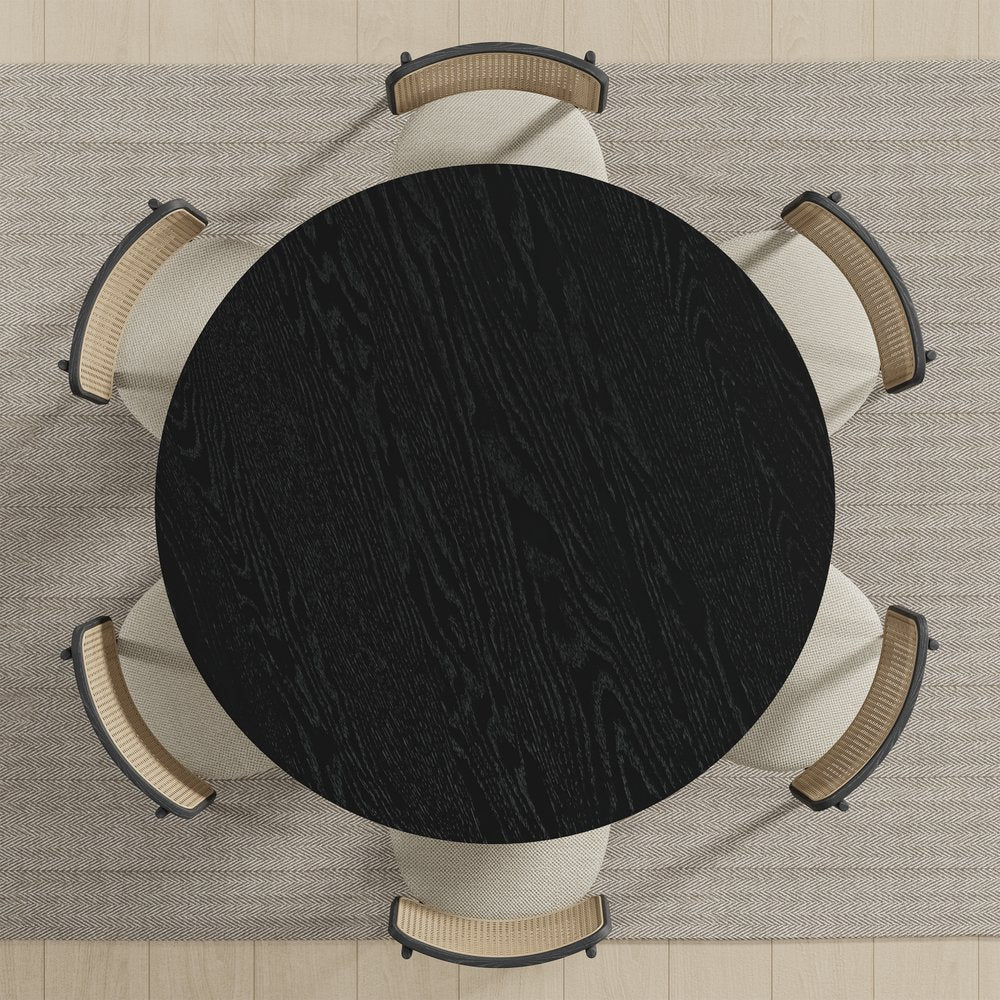 51" Black Solid Wood Round Top Dining Table HomeRoots