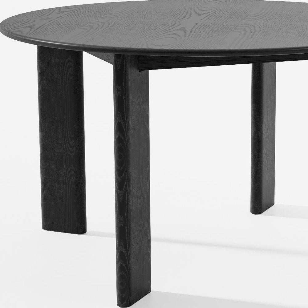51" Black Solid Wood Round Top Dining Table HomeRoots
