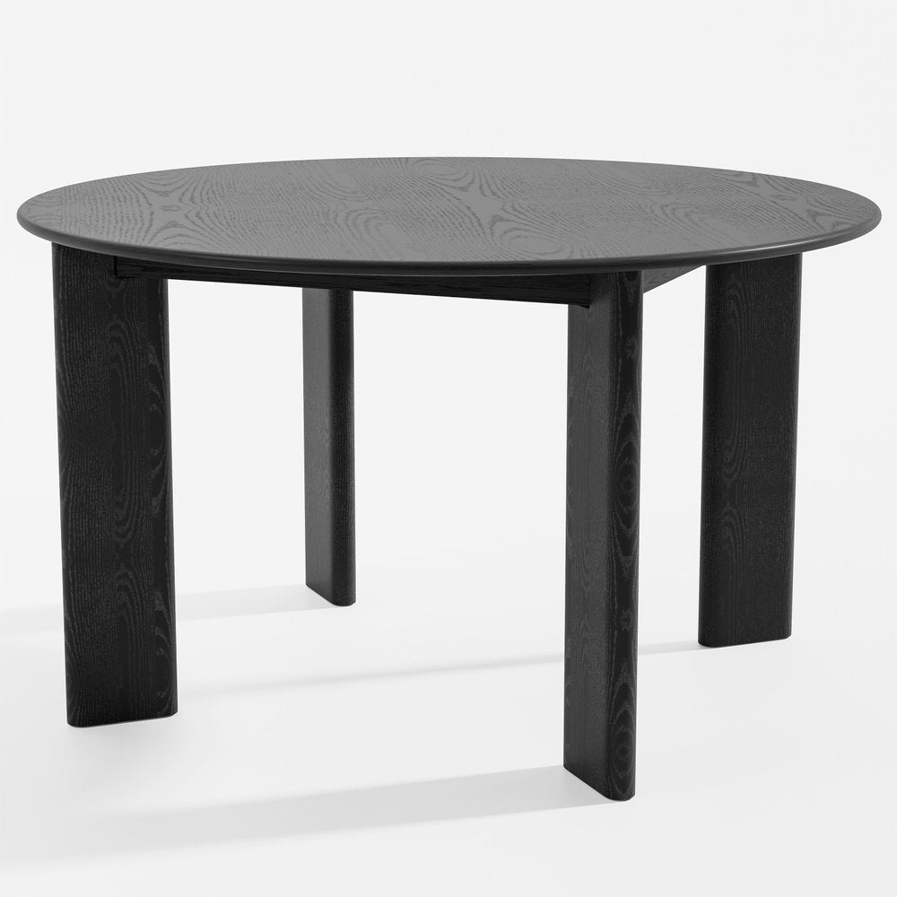 51" Black Solid Wood Round Top Dining Table HomeRoots