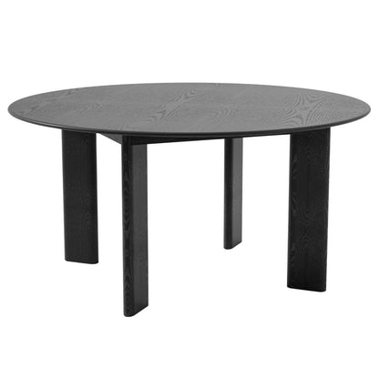 58" Black Solid Wood Round Top Dining Table HomeRoots