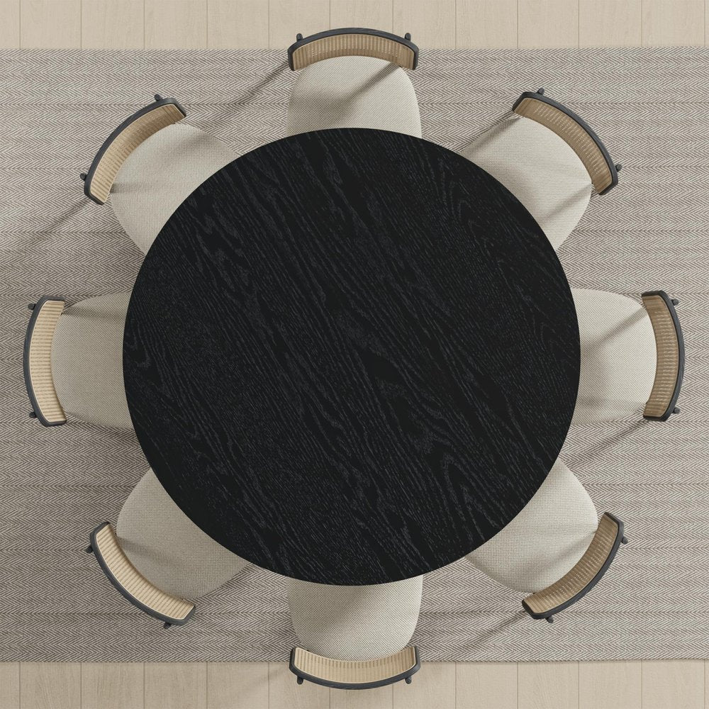 58" Black Solid Wood Round Top Dining Table HomeRoots