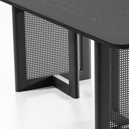 33" Black Solid Wood And Wood Double Pedestal Base Dining Table HomeRoots