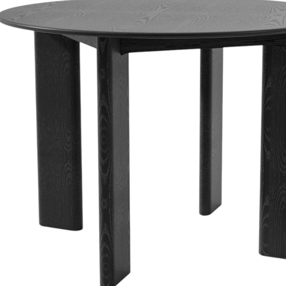 42" Black Solid Wood Round Top Dining Table HomeRoots