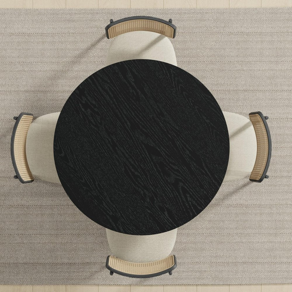 42" Black Solid Wood Round Top Dining Table — view 6