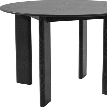 45" Black Solid Wood Round Top Dining Table HomeRoots
