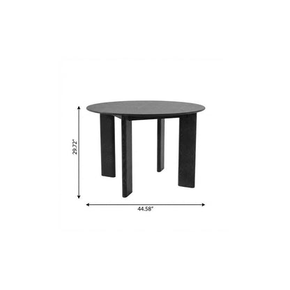 45" Black Solid Wood Round Top Dining Table HomeRoots