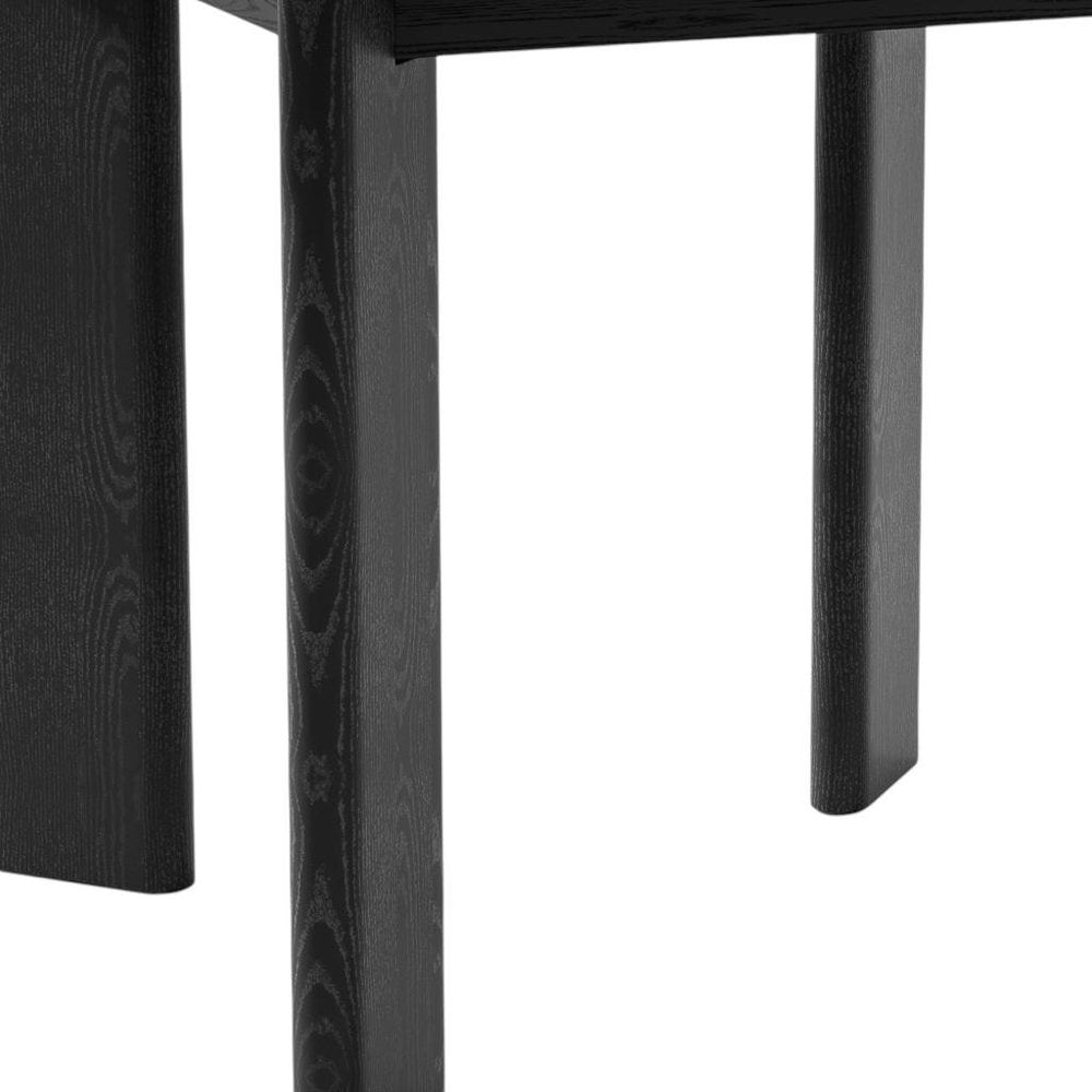 45" Black Solid Wood Round Top Dining Table HomeRoots