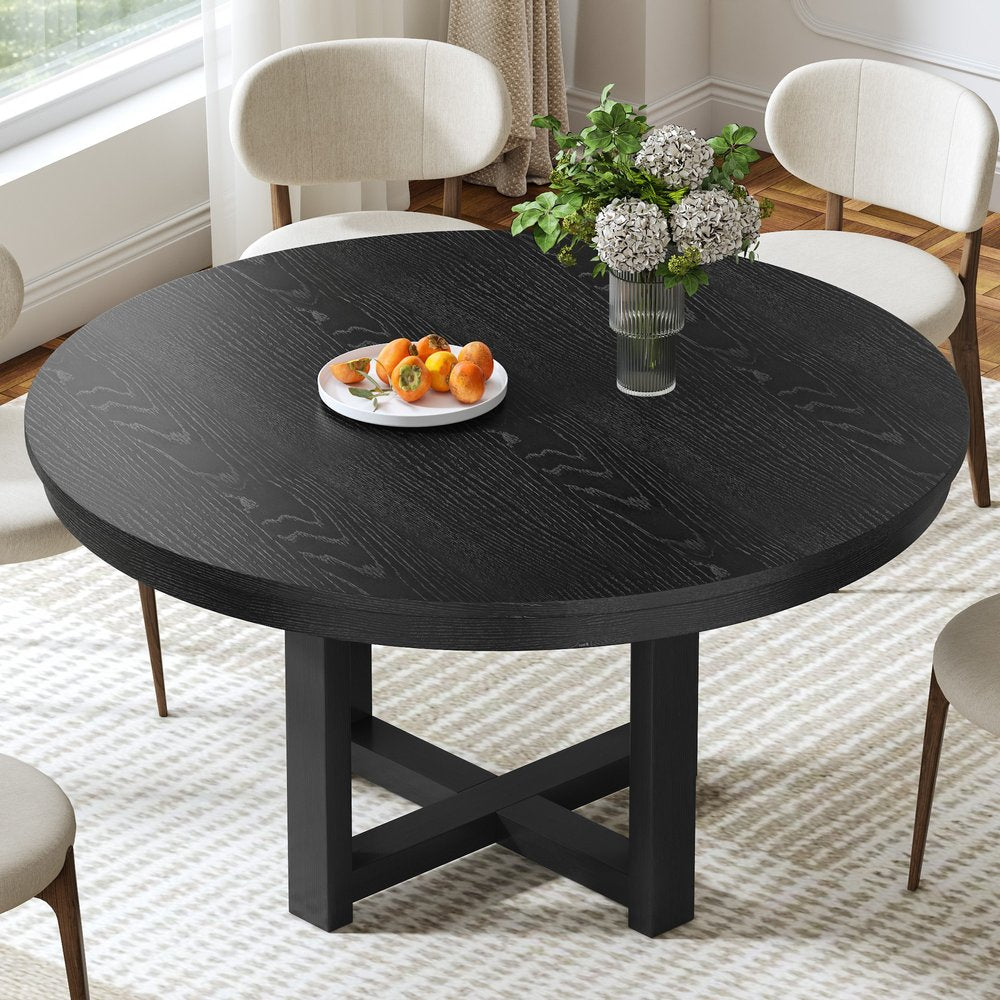 45" Black Solid Wood Rounded Bar Table HomeRoots