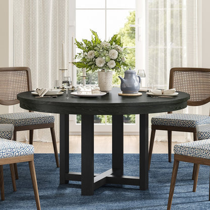 45" Black Solid Wood Rounded Bar Table HomeRoots