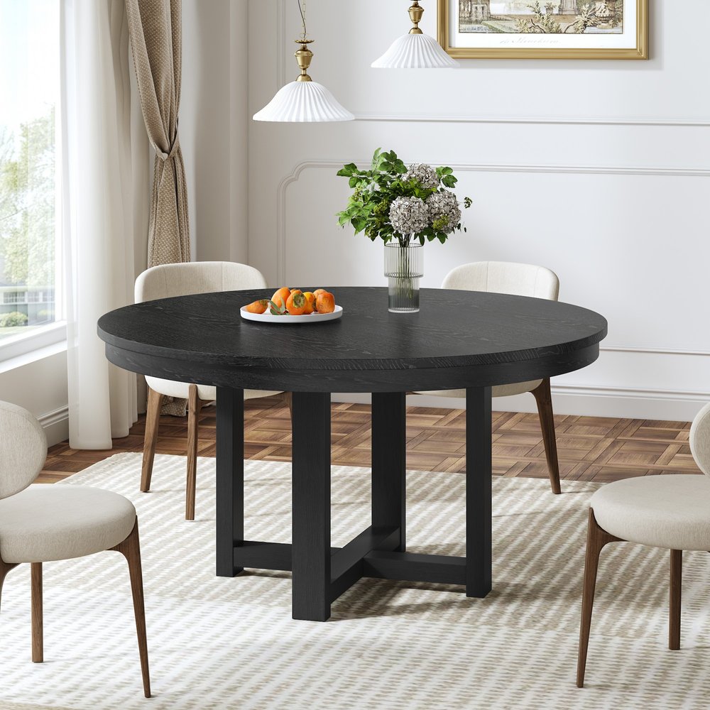 45" Black Solid Wood Rounded Bar Table HomeRoots