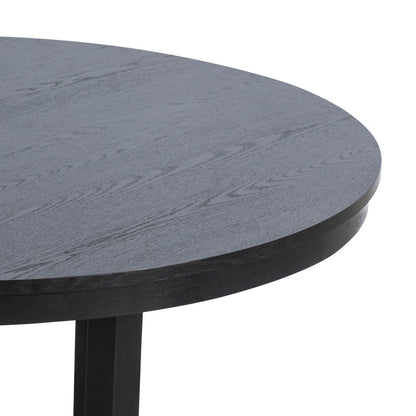 45" Black Solid Wood Rounded Bar Table HomeRoots