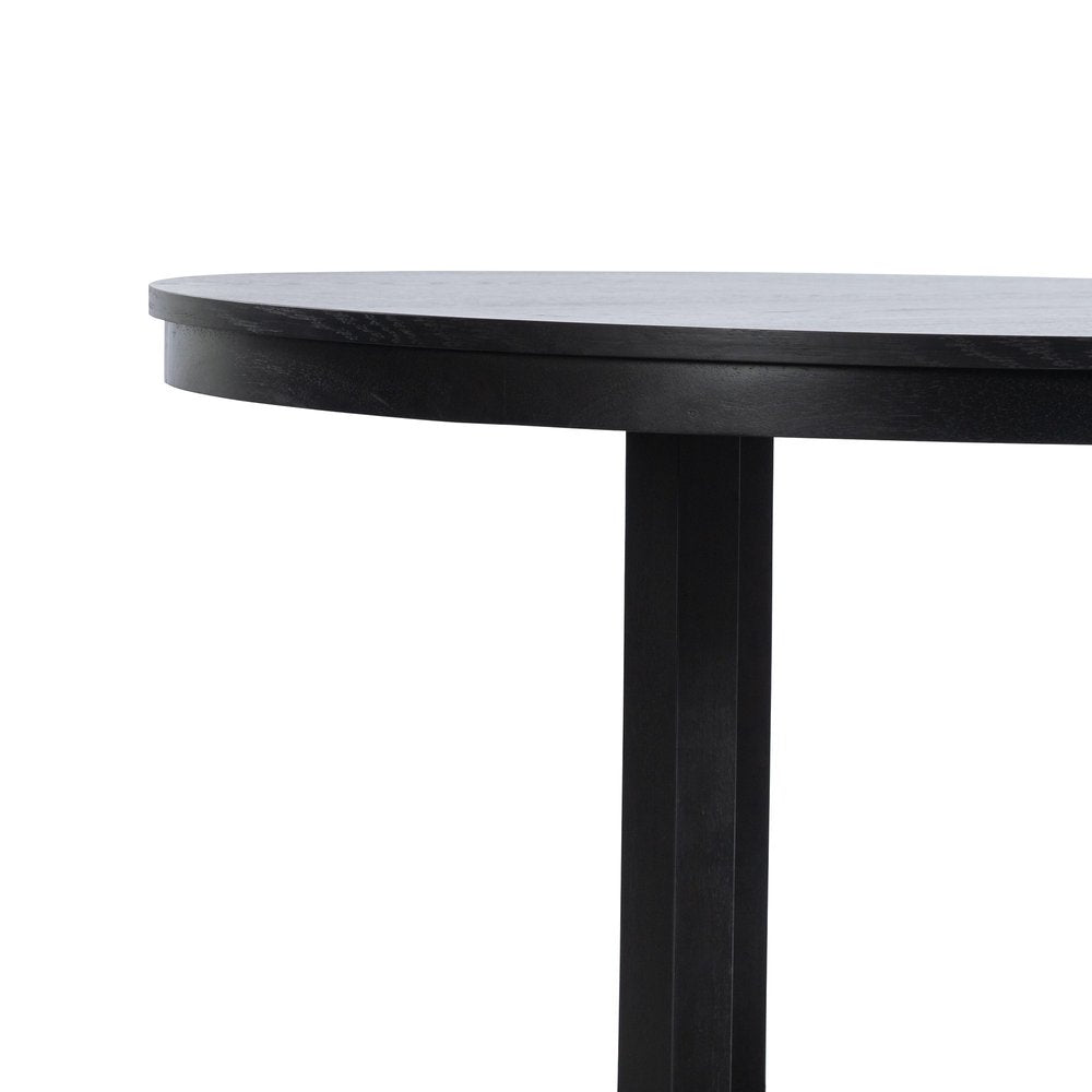 45" Black Solid Wood Rounded Bar Table HomeRoots