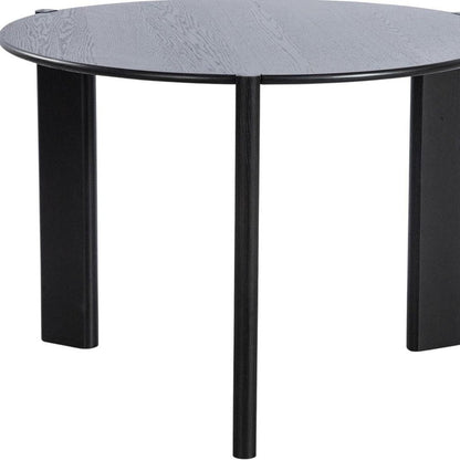 42" Black Solid Wood Three Leg Base Round Top Dining Table HomeRoots