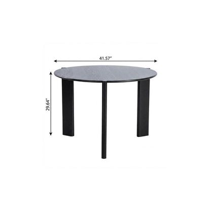 42" Black Solid Wood Three Leg Base Round Top Dining Table HomeRoots