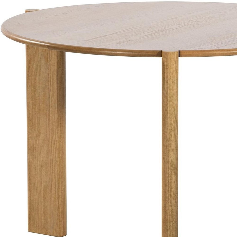 42" Natural Solid Wood Three Leg Base Round Top Dining Table HomeRoots
