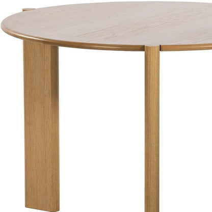 42" Natural Solid Wood Three Leg Base Round Top Dining Table HomeRoots