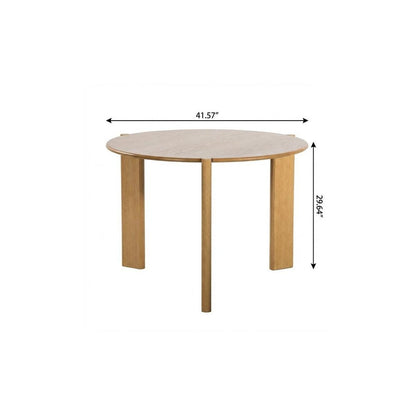 42" Natural Solid Wood Three Leg Base Round Top Dining Table HomeRoots