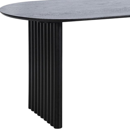 67" Black Solid Wood Sled Base Oval Dining Table HomeRoots