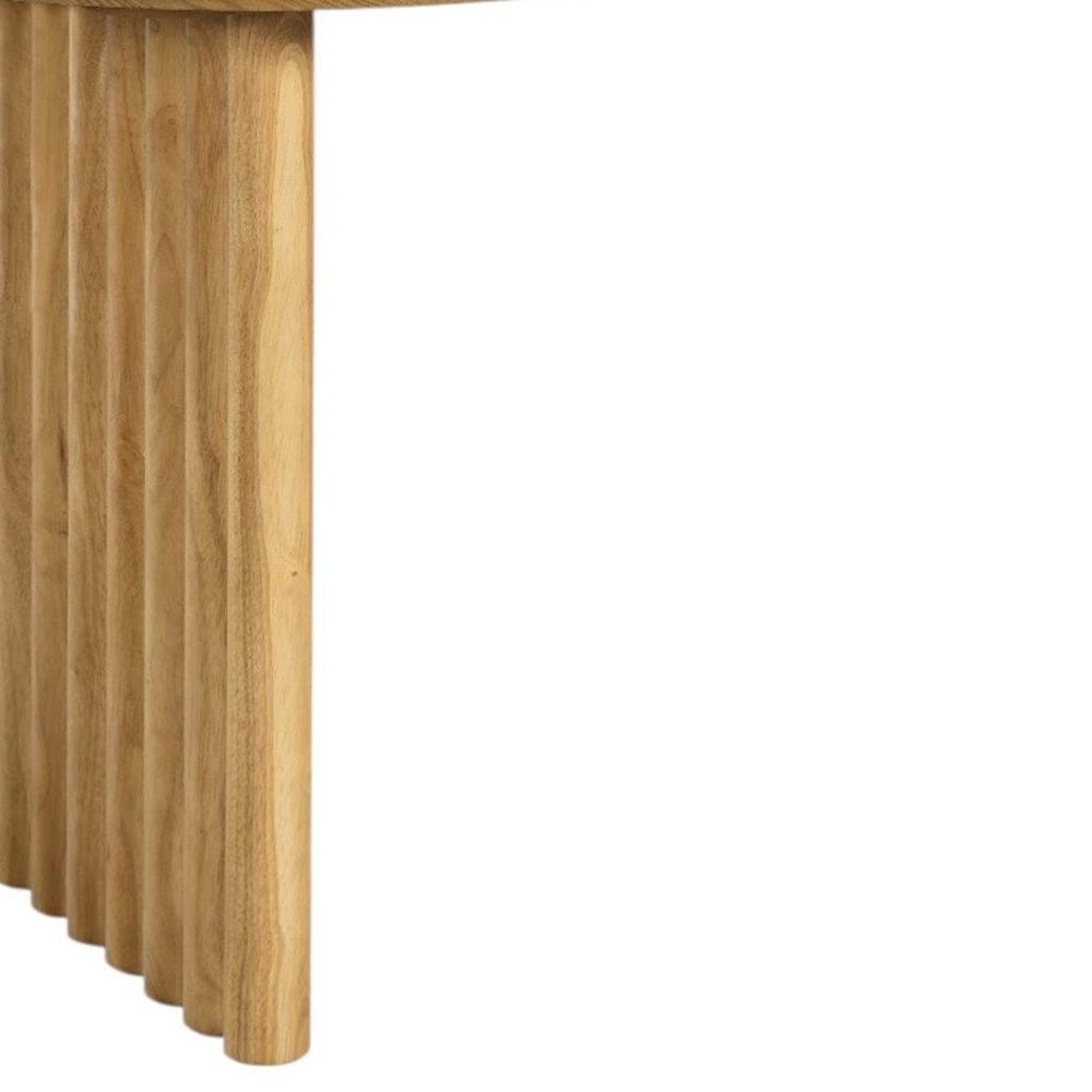 67" Natural Solid Wood Double Pedestal Base Oval Dining Table — view 4