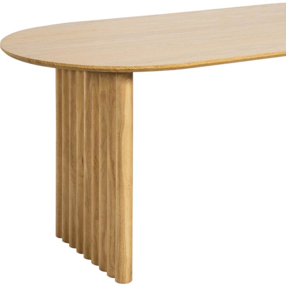 67" Natural Solid Wood Double Pedestal Base Oval Dining Table — view 5