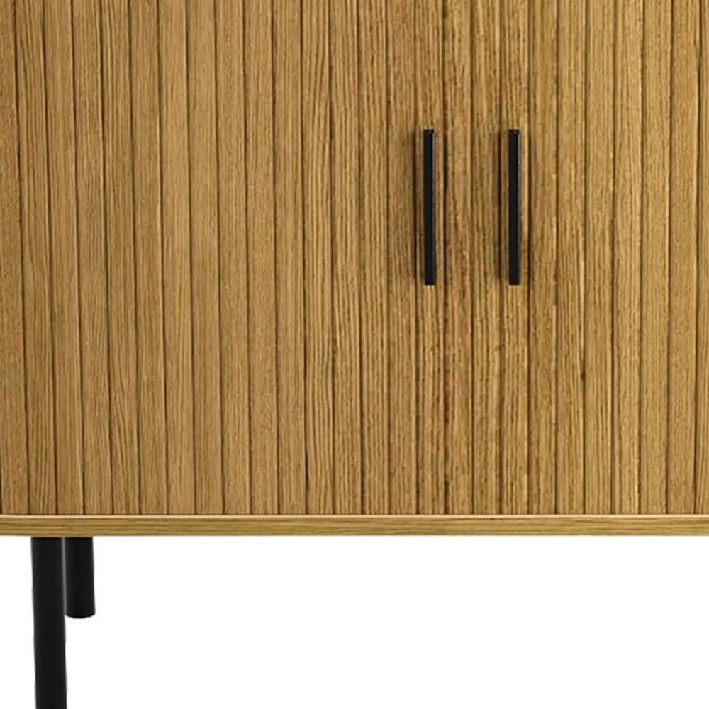 47" Natural Wood Sideboard With Two Sliding Doors — view 2