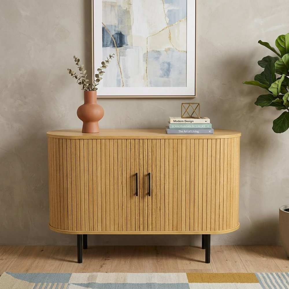 47" Natural Wood Sideboard With Two Sliding Doors — view 5