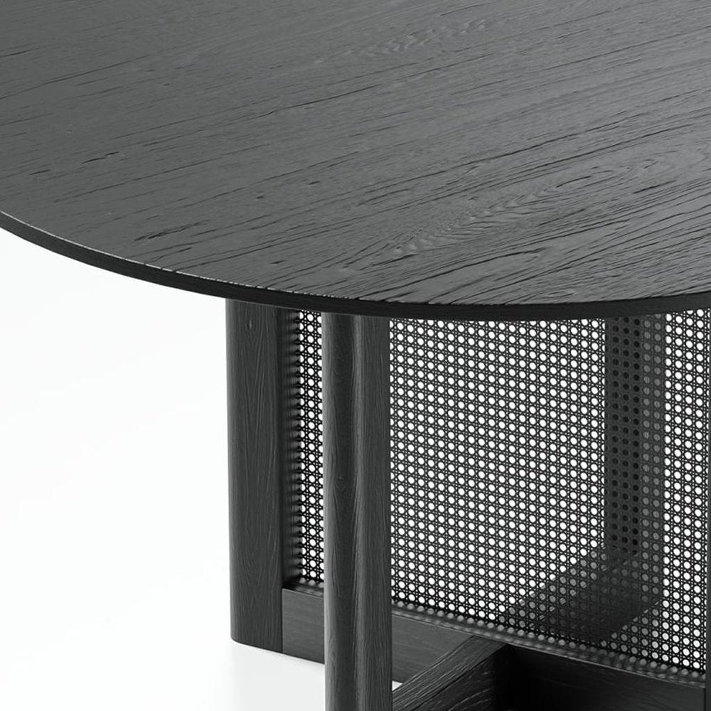 52" Black Wood Double Pedestal Base Round Top Dining Table HomeRoots