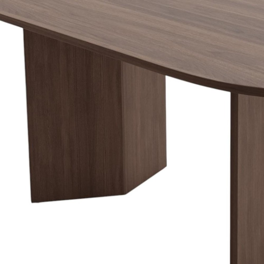 67" Walnut Solid Wood Double Pedestal Base Oval Dining Table — view 4