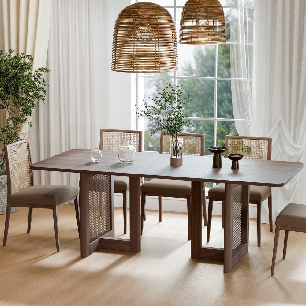 79" Walnut Wood Square Bar Table HomeRoots