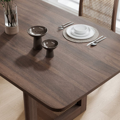 79" Walnut Wood Square Bar Table HomeRoots