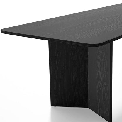79" Black Solid Wood Double Pedestal Base Dining Table HomeRoots