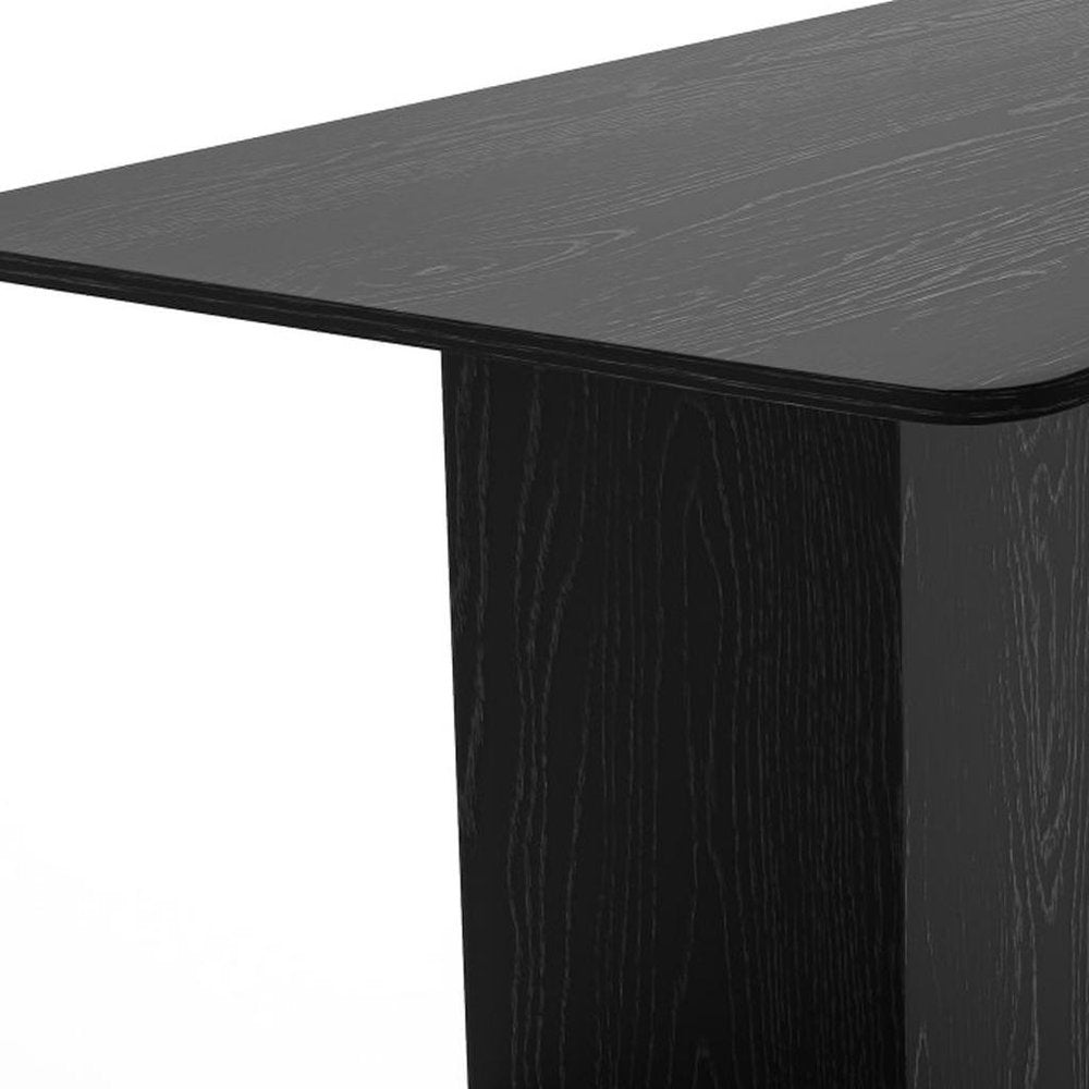 79" Black Solid Wood Double Pedestal Base Dining Table — view 2