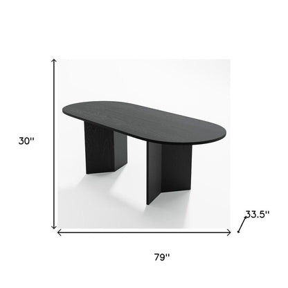 79" Black Wood Oval Bar Table HomeRoots