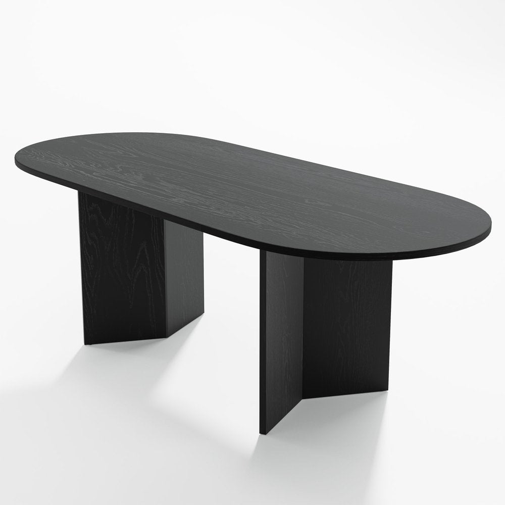 79" Black Wood Oval Bar Table HomeRoots