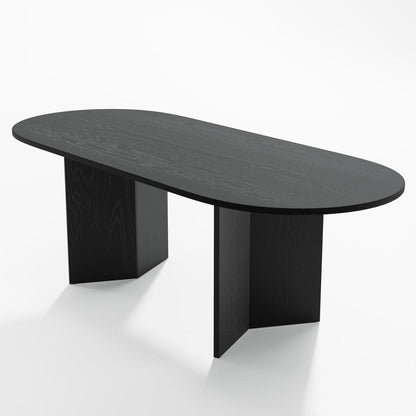79" Black Wood Oval Bar Table HomeRoots
